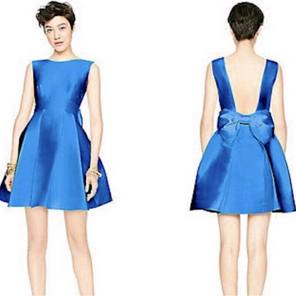 Kate Spade Vibrant Blue Backless Silk Dress